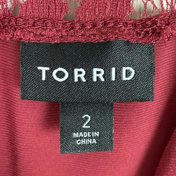 Torrid | Harper Studio Knit Dark Red Lave Pullover Blouse Size 2X - Picture 7 of 10